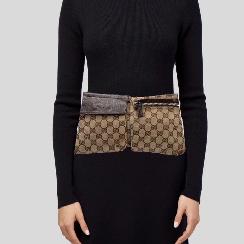 Gucci GG Monogram Double Pocket Belt Bag - Picture 2 of 16